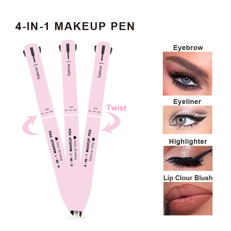 Four-in-one Makeup Pen 4-in -1makeup Pen Four-color 4-color Lip Line High-gloss Eyeliner Eyebrow Pencil 4in1makeuppen